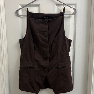 Madewell Taupe Button-Front Vest